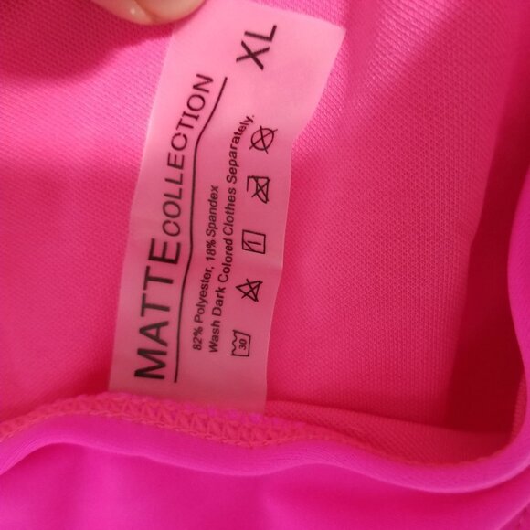 NEW Matte Swim One Piece Color Hot Pink Size XL - Picture 4 of 7
